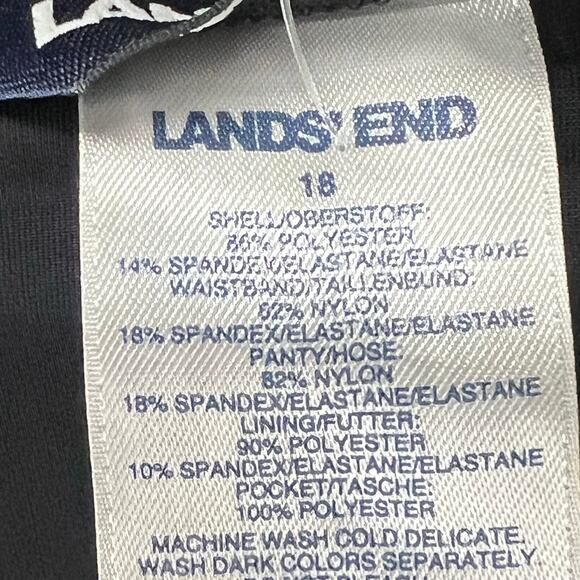 Lands End Swim Board Shorts Womens 18 Black Ditsy Floral Quick Dry Beach UPF50 - Picture 10 of 13